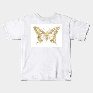 Vintage Butterfly in Gold Kids T-Shirt